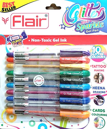 Xtra Sparkle Glitter Gel 10 Colours Xtra Sparkle Gel Pen by Flair