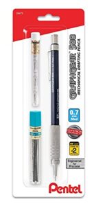 pentel mechanical pencil graphgear 500 automatic drafting pencil – .7mm lead size – includes 50 lead & 4 eraser refills