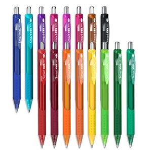 gel pens set, 16 colored retractable gel ink medium point colorful pens with comfort grip, smooth writing for journal notebook planner in school office home by smart color art