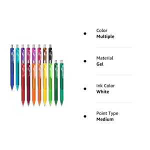 Gel Pens Set, 16 Colored Retractable Gel Ink Medium Point Colorful Pens with Comfort Grip, Smooth Writing for Journal Notebook Planner in School Office Home by Smart Color Art