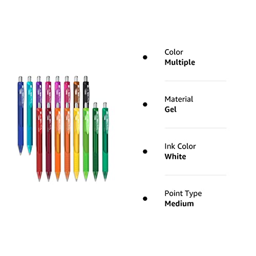 Gel Pens Set, 16 Colored Retractable Gel Ink Medium Point Colorful Pens with Comfort Grip, Smooth Writing for Journal Notebook Planner in School Office Home by Smart Color Art