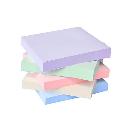 Navrex Sticky Notes 5 Pads 3x3 Self-Stick Notes, 5 Color, 100 Sheets/Pad