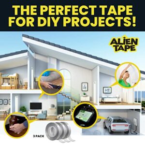 Bell+Howell Alientape Nano Double Sided Tape, Multipurpose Removable Adhesive Transparent Grip Mounting Tape Washable Strong Sticky Heavy Duty for Carpet Photo Frame Poster Décor As Seen On TV