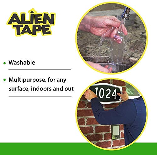 Bell+Howell Alientape Nano Double Sided Tape, Multipurpose Removable Adhesive Transparent Grip Mounting Tape Washable Strong Sticky Heavy Duty for Carpet Photo Frame Poster Décor As Seen On TV