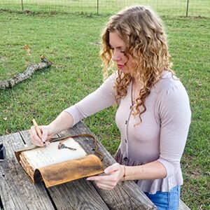 Leather Village Vintage Leather Journal - Vintage Leather bound Journal For Women Men – Handmade Vintage Deckle Edge Paper – Vintage Key Closure - Book of Shadows -Leather Sketchbook - 6 inches X 4 inches