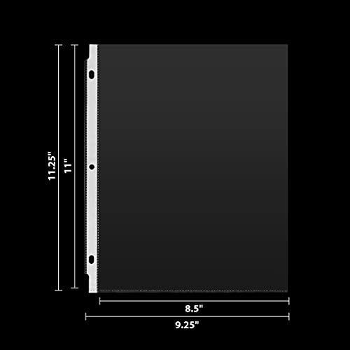 Craftinova 500 Sheet Protectors, 3 Hole Lightweight Binder Sleeves, Designed to Protect Frequently Used 8.5 x 11 Papers, Acid Free, Clear Plastic Design, 9.25 x 11.25 Top Loaded