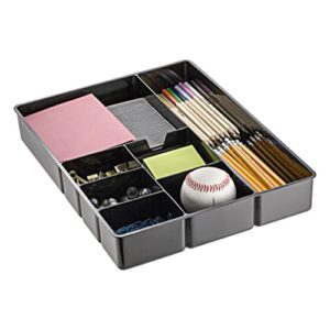 officemate deep drawer organizer tray, 8 compartments, 2 1/4″h x 15 1/8″w x 11 1/2″d, black