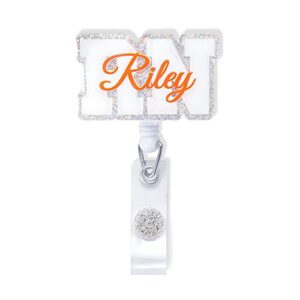 Custom Retractable Cute Name PA LAB LPN TECH MD RMA BSN EMT CNA LVN RN ID Badge Reels Holder for Nurse Coworkers Employee Hospital Doctor