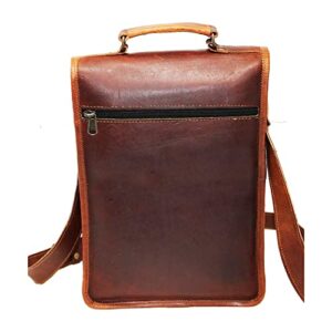 13" leather messenger bag laptop case office briefcase gift for men computer distressed shoulder bag