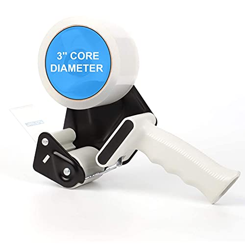 JARLINK Packing Tape Dispenser Gun (2 Pack) with 2 Rolls Tape, 2 inches Lightweight Industrial Side Loading Tape Dispenser for Shipping Packaging Moving Sealing (Grey & Black)