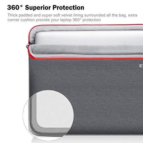 Voova Laptop Sleeve Case 15.6 Inch, 360° Protective Computer Carrying Bag Compatible with Macbook Pro 15 16 M1 Pro/Max,15-16" Microsoft Hp Lenovo Acer Asus Chromebook with Organizers, Waterproof, Grey