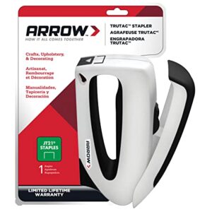 Arrow TT21 TruTac Forward Action Staple Gun, Manual Push Stapler for Upholstery, Crafts, Decorating, and Repairs, Fits JT21 Thin Wire Staples