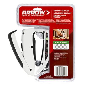 Arrow TT21 TruTac Forward Action Staple Gun, Manual Push Stapler for Upholstery, Crafts, Decorating, and Repairs, Fits JT21 Thin Wire Staples