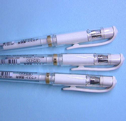 Uni-Ball UM 153 Signo Broad Point Gel Pen - White - Pack of 3, Limited Edition