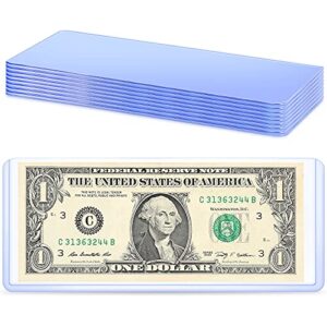 bill clear holders currency pvc holder transparent bill sleeves currency bill display holder for regular bills protector case supplies, 6.9 x 2.95 inch (10)