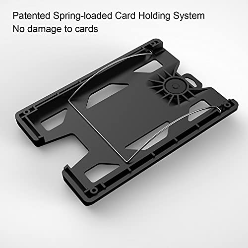 GOVO Badge Holder / Wallet - Durable Polycarbonate ID/Credit Holder with Metal Clip and 4 Cards Slot (Holds 1to 4 Cards) Black