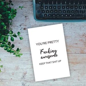 You're Pretty Fucking Awesome, Funny Thank You Card, Encourage Thanks Greeting Card