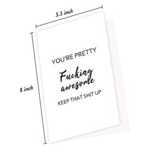 You're Pretty Fucking Awesome, Funny Thank You Card, Encourage Thanks Greeting Card