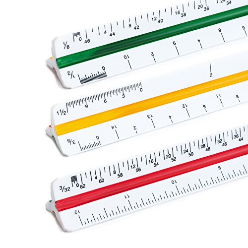 Mr. Pen Architectural Triangular Ruler Set with 12 Inch Triangular Scale, 11 Inch 30/60 and 8 Inch 45/90 Triangles