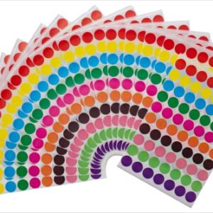 Blesstur 1050 PCS Dot Stickers- Circle Stickers, 10 Color Style Colorful Round Coding Label Sticker for Office,Student Classroom , 0.75 inches , 70 Labels per Sheet