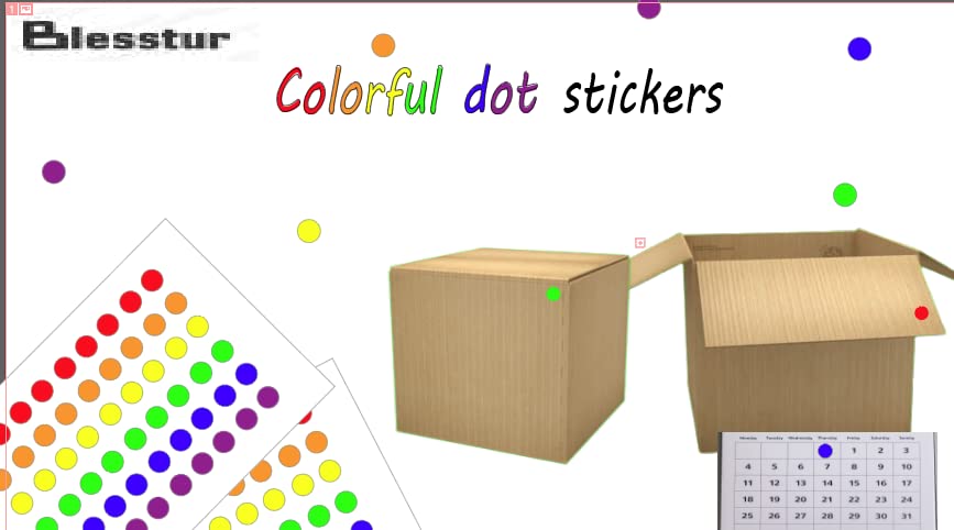 Blesstur 1050 PCS Dot Stickers- Circle Stickers, 10 Color Style Colorful Round Coding Label Sticker for Office,Student Classroom , 0.75 inches , 70 Labels per Sheet