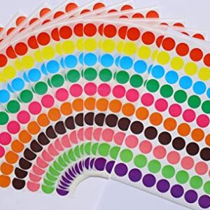Blesstur 1050 PCS Dot Stickers- Circle Stickers, 10 Color Style Colorful Round Coding Label Sticker for Office,Student Classroom , 0.75 inches , 70 Labels per Sheet