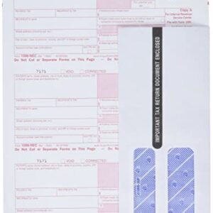 TOPS 1099 NEC 3 Up Forms 2022, Tax Forms Kit for 30 Recipients, 5 Part NEC Tax Form Sets with Self Seal 1099 Envelopes and 3 1096 (TX22905NEC-22)