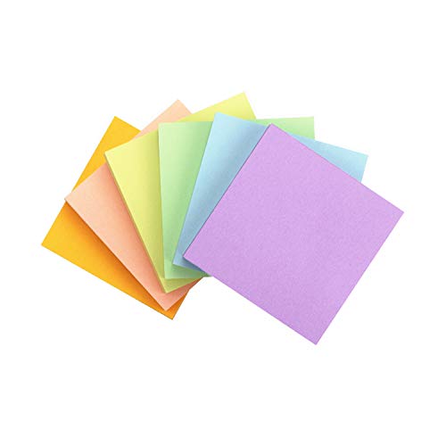 Early Buy Sticky Notes 3x3 Self-Stick Notes 6 Pads, 6 Pastel Color, 100 Sheets/Pad