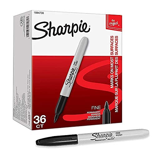 Permanent Marker Fine Point,Fine Point Black with Sharpie Permanent Marker Quick Drying/Waterproof - 36 Count (1 Pack)