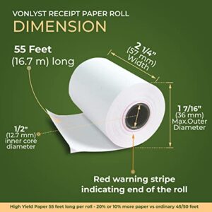 Vonlyst Thermal Paper Roll for Clover Flex Receipt Paper 2 1/4 x 55 (10 rolls)