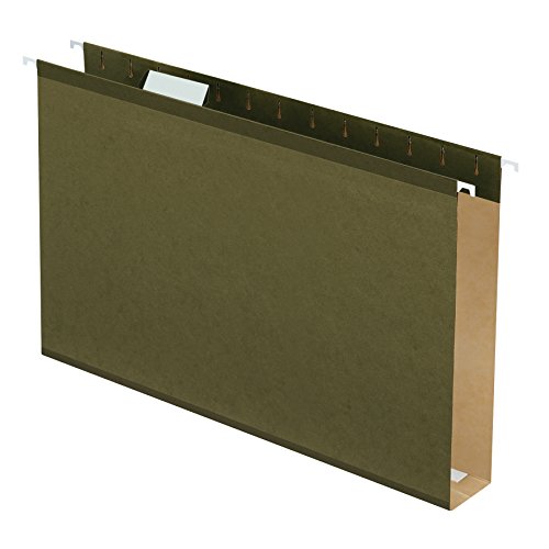 Pendaflex Extra Capacity Reinforced Hanging File Folders, 2", Legal Size, Standard Green, 1/5 Cut, 25/BX (4153x2)