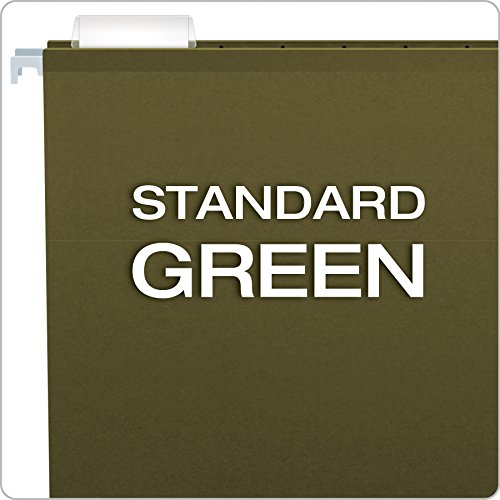 Pendaflex Extra Capacity Reinforced Hanging File Folders, 2", Legal Size, Standard Green, 1/5 Cut, 25/BX (4153x2)