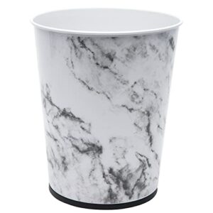 5 liter small wastebasket | 11 inches height | round open top | trash can | bathroom | bedroom | kitchen | dorm | office | disposal waste bin | garbage container | marble