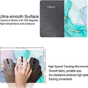 Armanza Mouse Pad, Cyan Blue Marble Mouse Pad, Washable Square Cloth Mousepad for Office Laptop, Non-Slip Rubber Base Mouse Pads for Wireless Mouse, Computer Mouse Pads for Desk