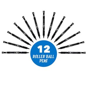 INC R2 ROLLERBALL 0.7 MM Tip Medium Point 12 Count Comfort Grip R-2 Roller ball Pens with Free Flowing Liquid Ink for Smooth Writing, Premium Black Ink Pens for Home, School or Office