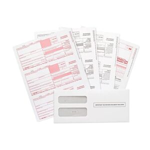blue summit supplies 1099 nec tax forms 2022, 50 4 part tax forms kit, compatible with quickbooks and accounting software, 50 self seal envelopes included