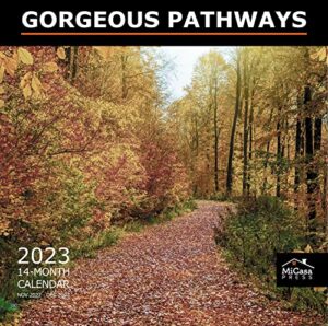 micasa gorgeous pathways 2023 hangable monthly wall calendar | 12″ x 24″ open | thick & sturdy paper | giftable | a guiding path