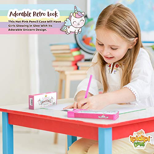 Pop Up Unicorn Pencil Case for Kids, Multifunction Stationery Organizer Box with Calculator, Sharpener, and Pencils, Cute School Supplies, Best Birthday Present for Girls and Teens in Gift Box