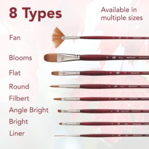 Princeton Velvetouch Blooms Brush, Long Handle, Size 12 - Professional Artist Brushes for Mixed Media, Acrylic, Oil