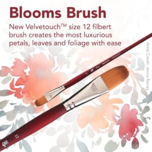 Princeton Velvetouch Blooms Brush, Long Handle, Size 12 - Professional Artist Brushes for Mixed Media, Acrylic, Oil