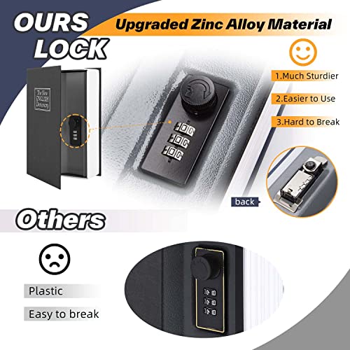 Book Safe Box Secret Lock: Ohuhu Upgraded Dictionary Diversion Money Hiding Fake Storage Key Hide Combination Concealment Disguise Hollow Books Jewelry Cash Bookshelf Lockbox Christmas Gifts