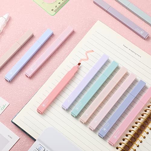 12 Pieces Aesthetic Highlighters Bible Highlighters and Pens No Bleed with Chisel Tip Pastel Markers Multicolor Aesthetic Pens Kawaii Stationary for Office School Supplies (Elegant Style)