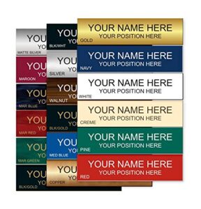 name plate choose color 2 x 8 – laser engraved – customize. available in a variety of colors and fonts to match your style. add a holder / bracket for a professional look.