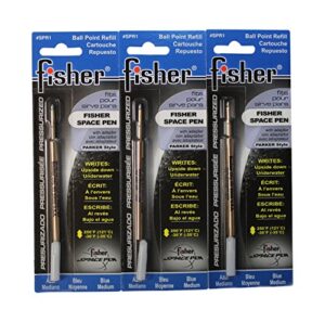 fisher space pen spr1, refills for bullet, blue, 3 piece
