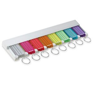 lucky line key tag rack with 8 tags, assorted colors, 1 pack (60580)