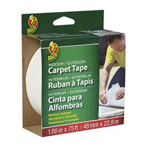 duck brand 442062 indoor/outdoor carpet tape, 1.88-inch x 75 feet, single roll,white