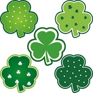 st. patrick’s day decoration shamrocks clover cut-outs shamrocks irish paper cut-outs with adhesive dots for bulletin board classroom school ireland saint patrick’s day party, 5.9 x 5.9 inch (40 pcs)