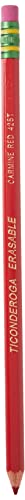 Ticonderoga Erasable Checking Pencils with Eraser, Pre-sharpened, Red, 12-Pack (14259)