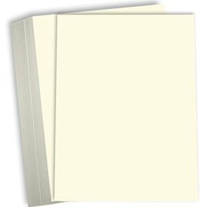 Hamilco Cream Colored Cardstock Thick Paper - 8 1/2 x 11" Heavy Weight 80 lb Cover Card Stock for Printer - 50 Pack