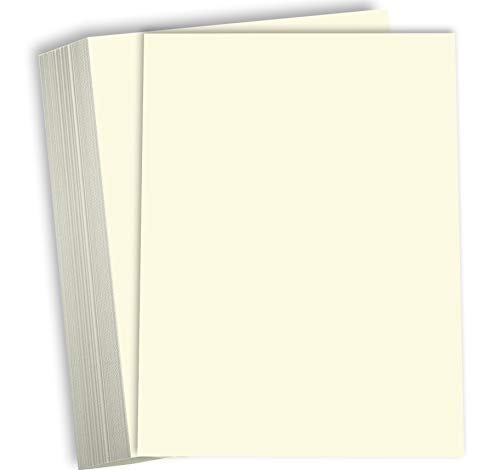 Hamilco Cream Colored Cardstock Thick Paper - 8 1/2 x 11" Heavy Weight 80 lb Cover Card Stock for Printer - 50 Pack